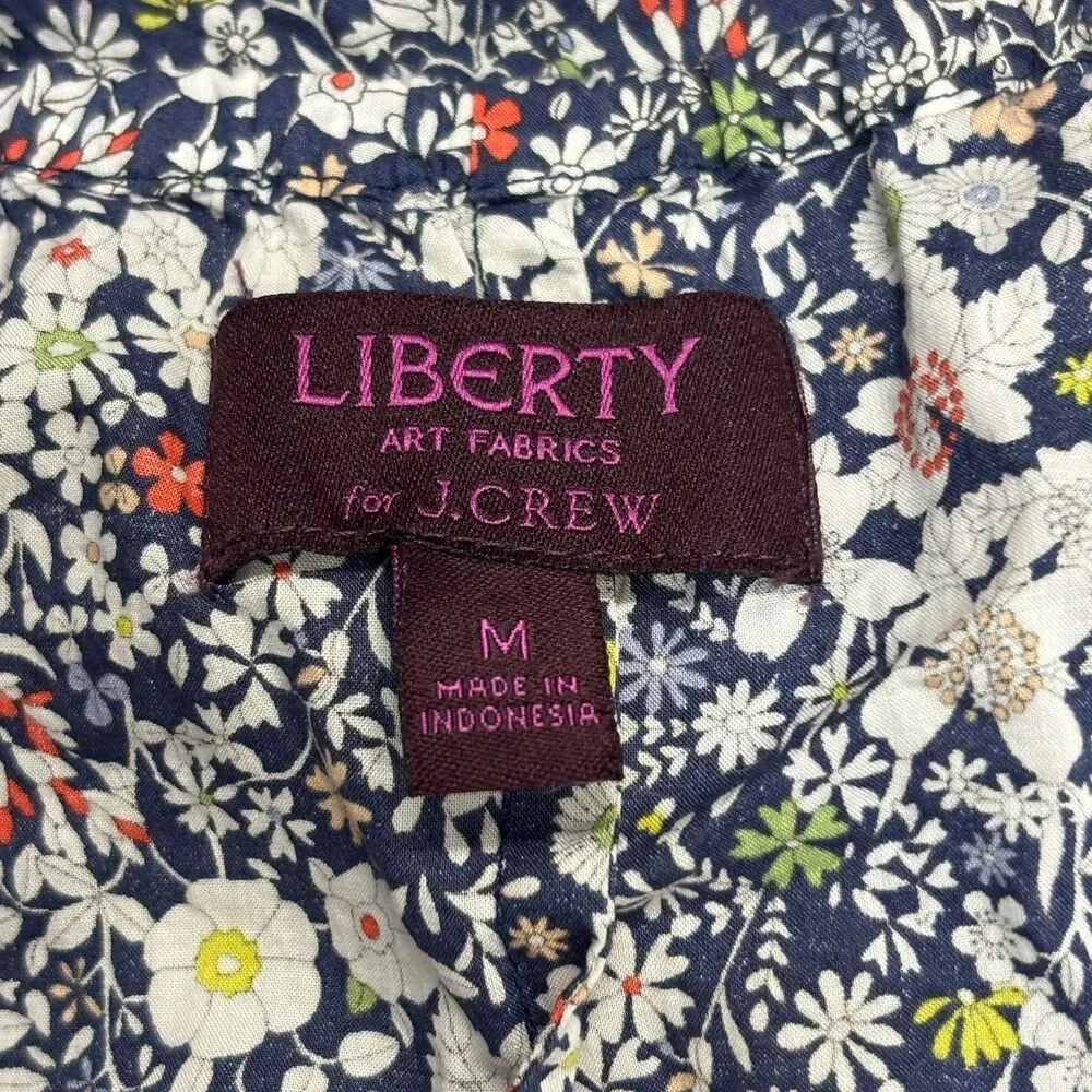 J. Crew Liberty Fabrics Women Blouse Top Shirt Size Medium Floral Cotton C132 11